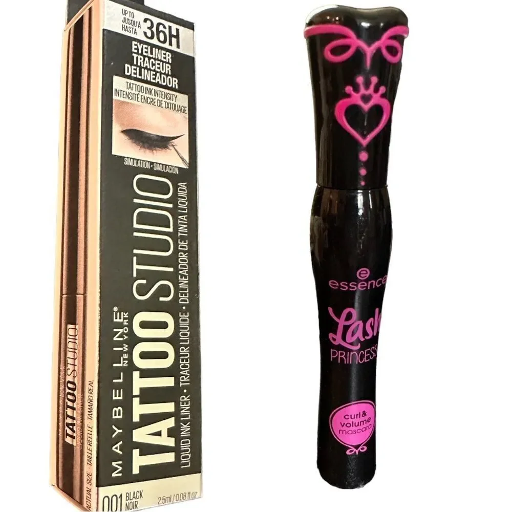 THE PERFECT SET Black Mascara and Black Eyeliner/ Bundle of Two NEW
